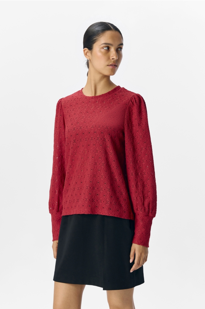 OBJLAILA L/S RE TOP NOOS 23046626 KARANDA RED